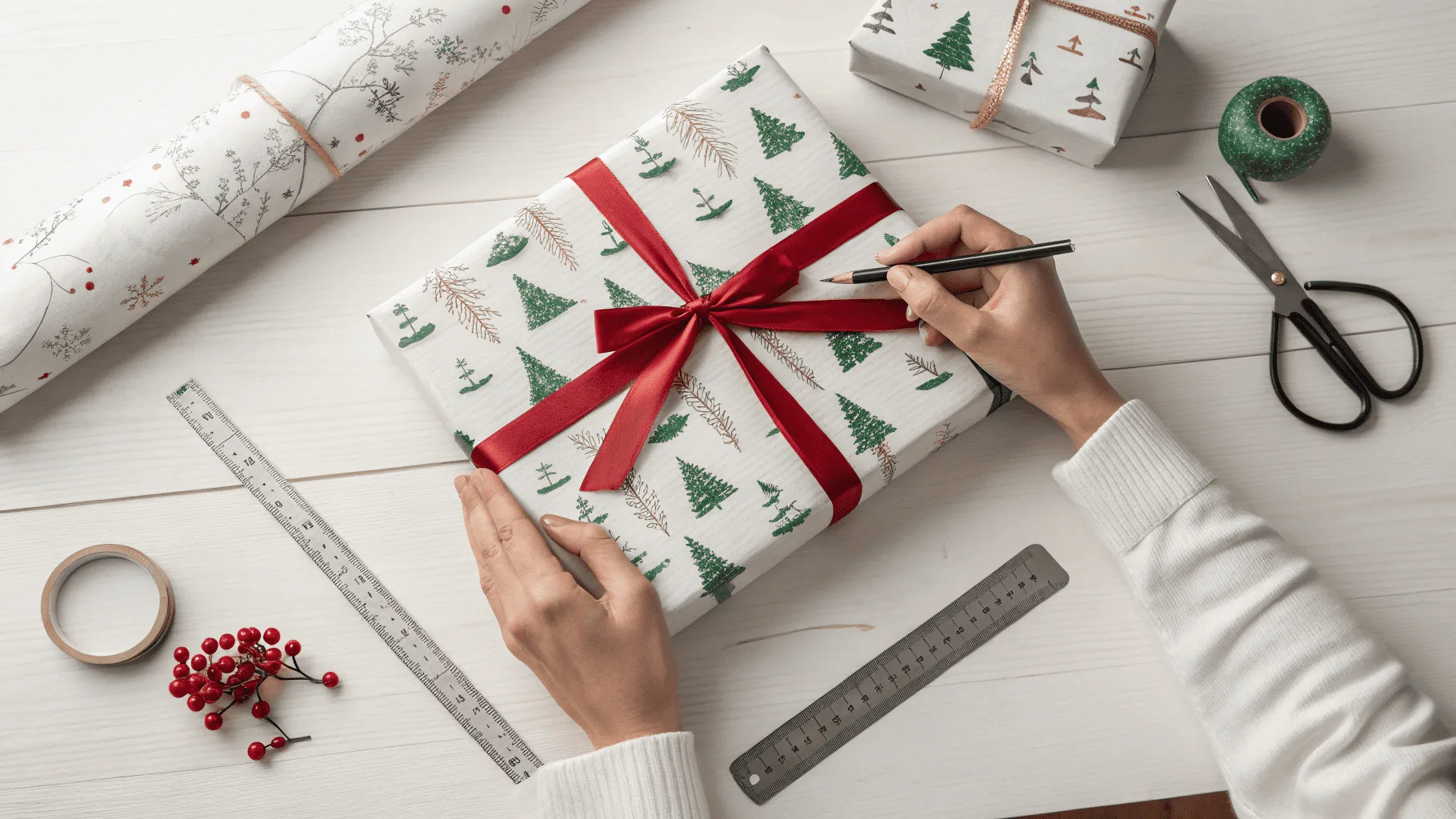 A collection of beautifully wrapped Christmas gifts under a tree
