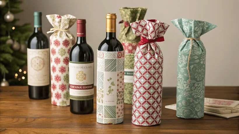 how do you wrap a wine bottle without it looking messy