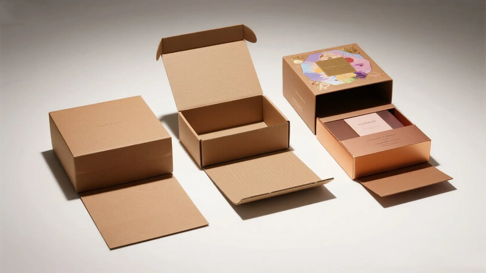 Various types of paper stock for box making