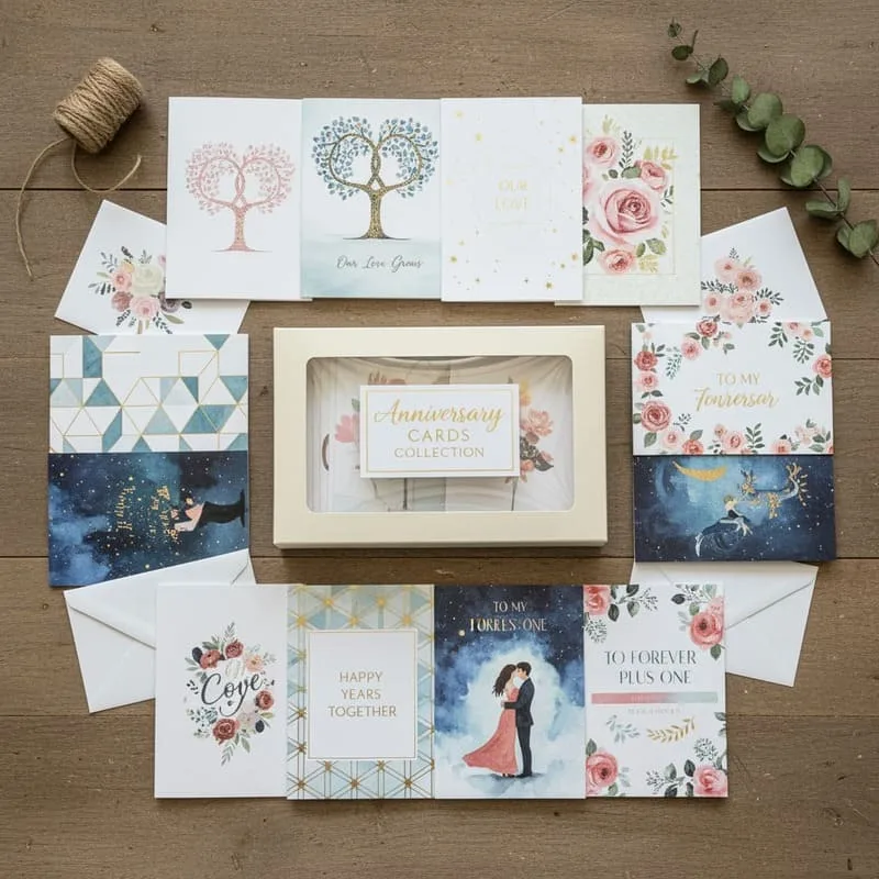 Elegant Anniversary Greeting Cards with Luxury Finishes