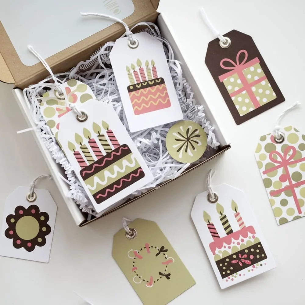 Birthday Gift Tags - Colorful Celebration Tags for Party Gifts