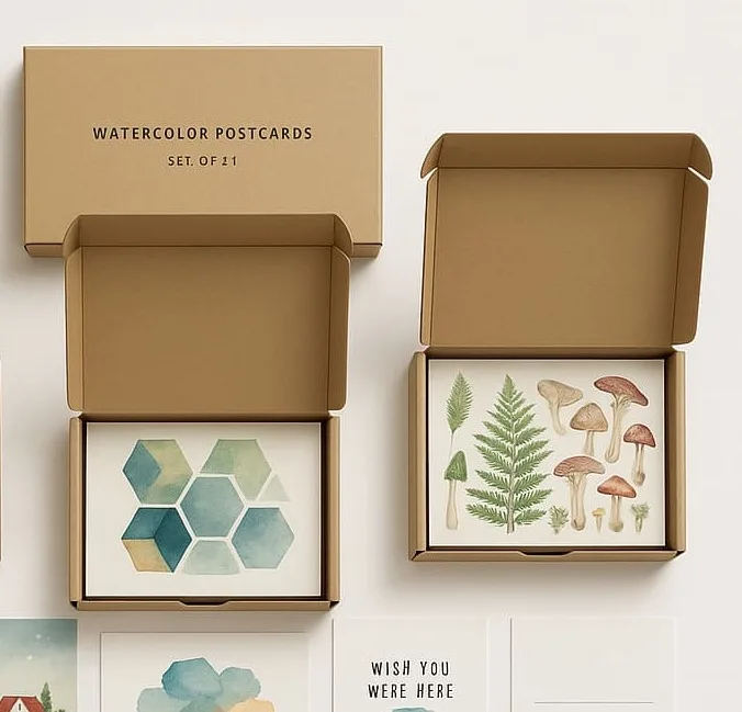 Corrugated Box Greeting Card Packaging with PVC Window
