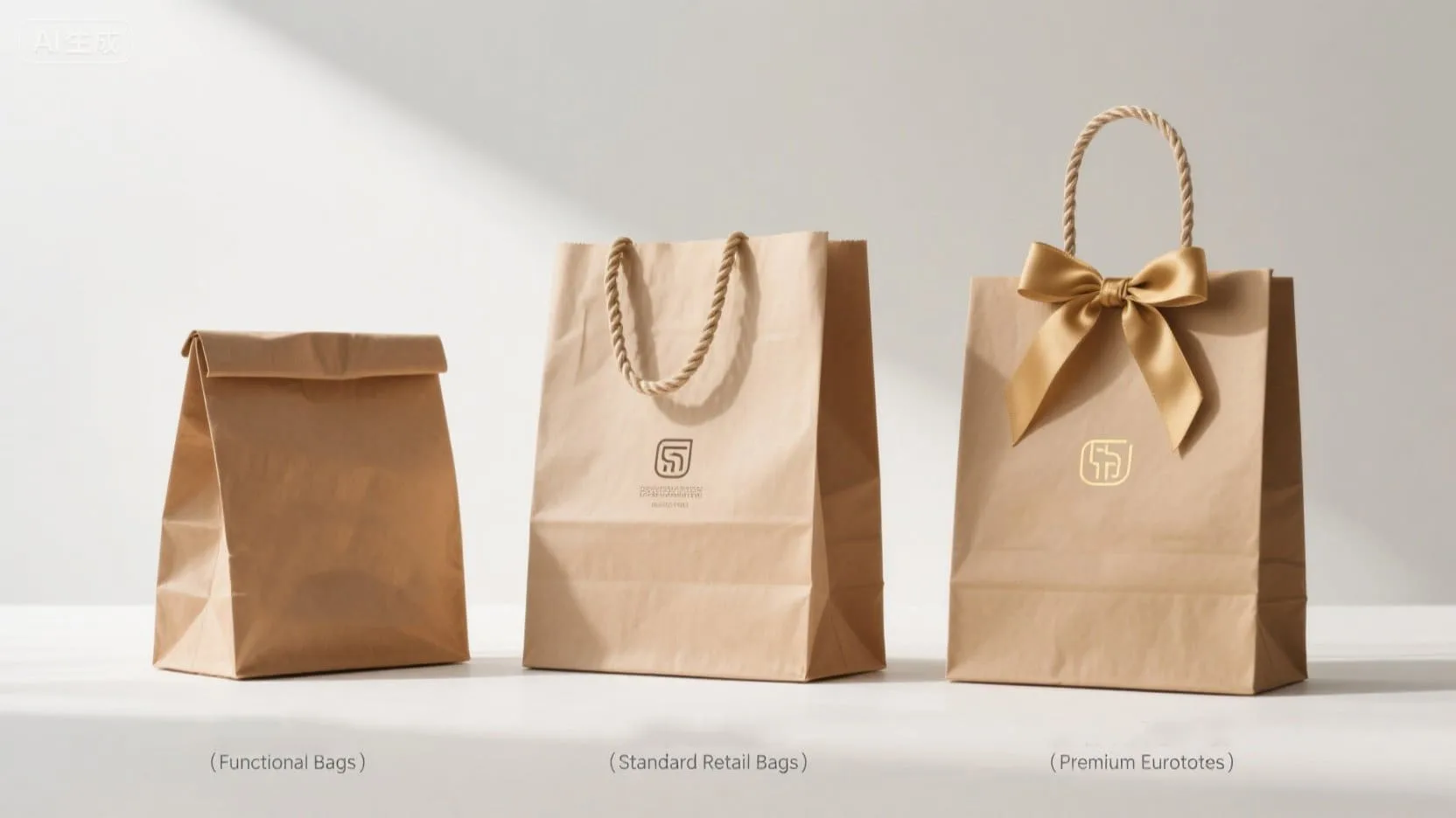 A collection of different types of paper bags