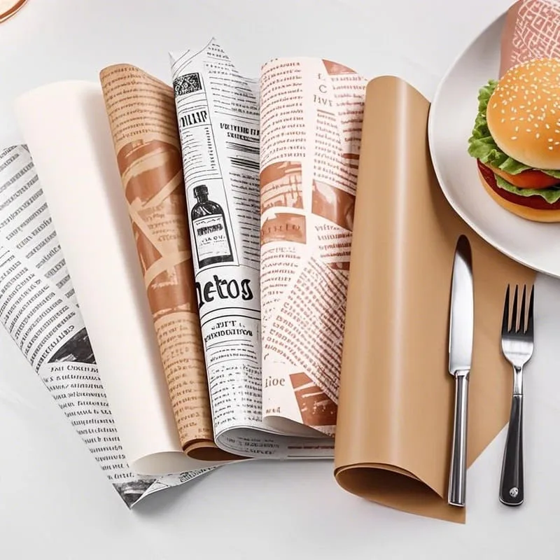 Food-grade grease-resistant wrapping paper for food service
