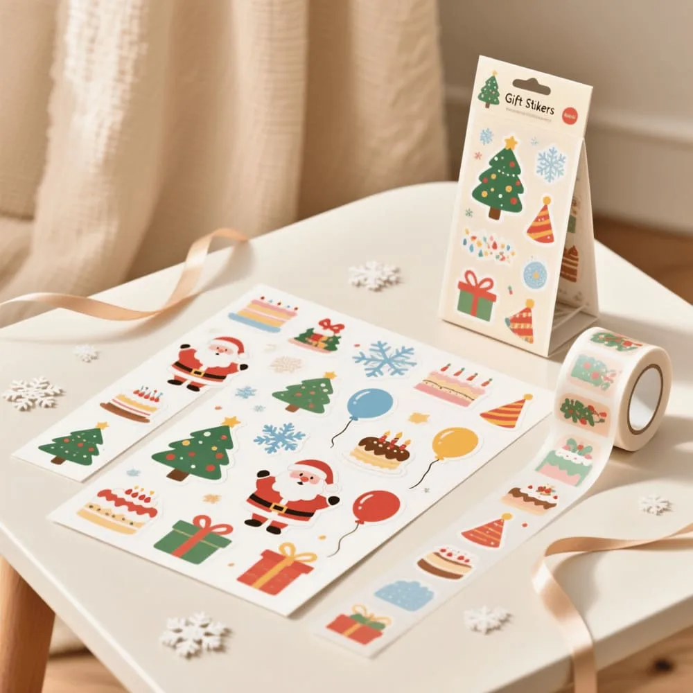 Custom Colorful Gift Stickers for Kids Toys