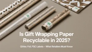 is gift wrapping paper recyclable in 2025 glitter, foil, fsc labels — what retailers must know
