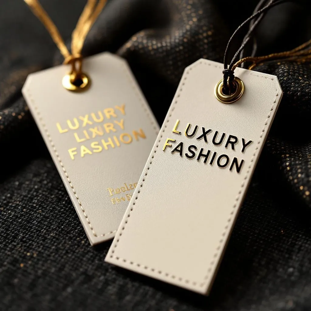 Luxury Fashion Brand Custom Paper Tags with Gold Foil