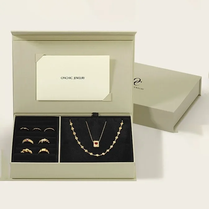 Luxury Magnetic Closure Jewelry Box with Velvet Insert