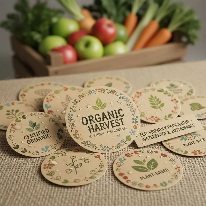 Eco-friendly Kraft Food Stickers for Organic Packaging