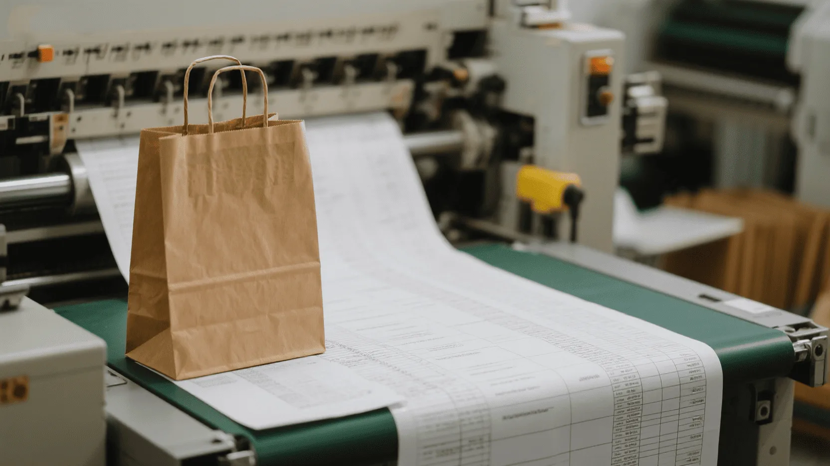 A close-up shot of a calendar with production dates marked for custom paper bags.