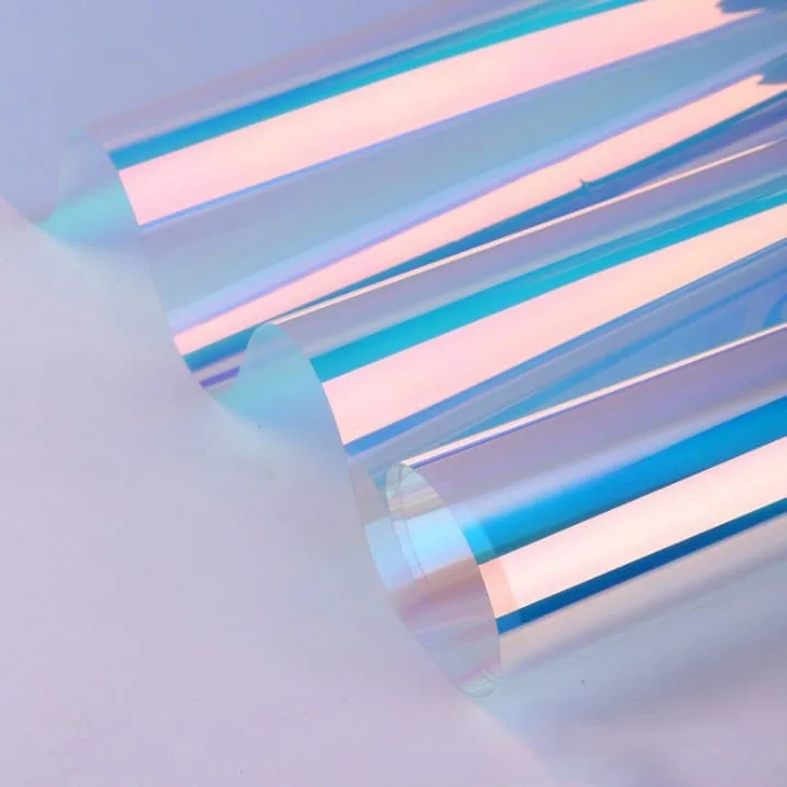 Rainbow effect wrapping film for gifts and flowers