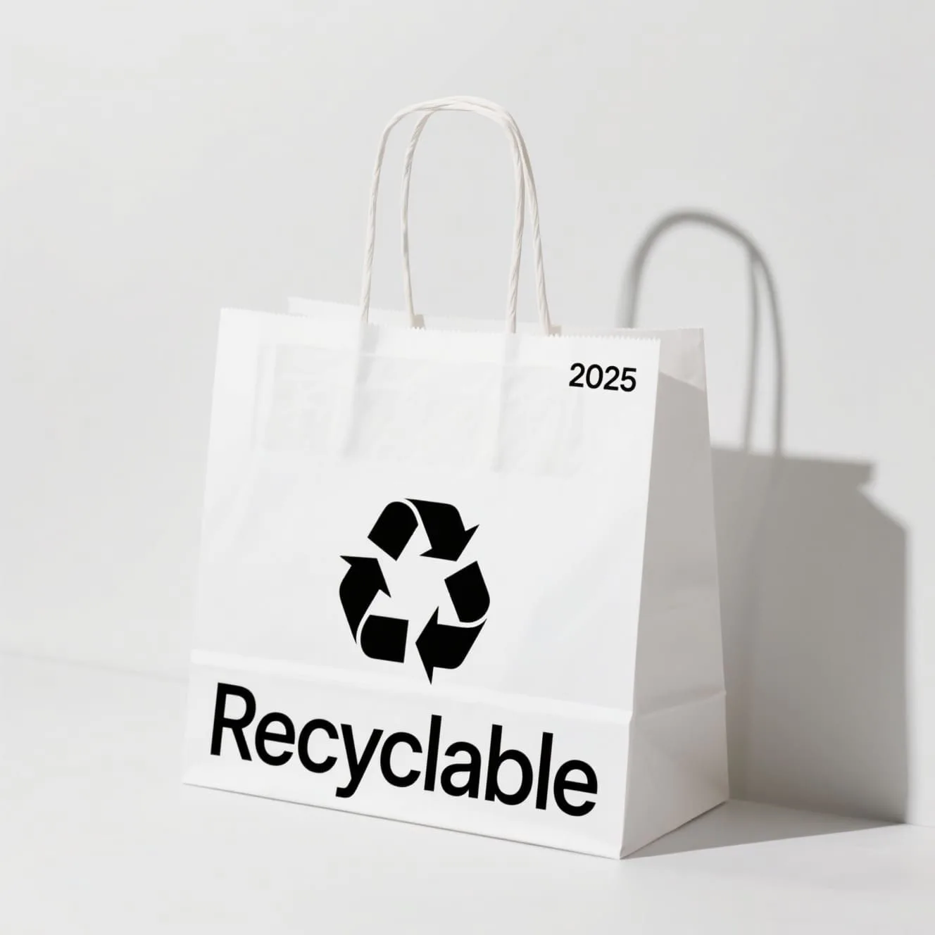 Minimalist recyclable paper bags for retail 2025