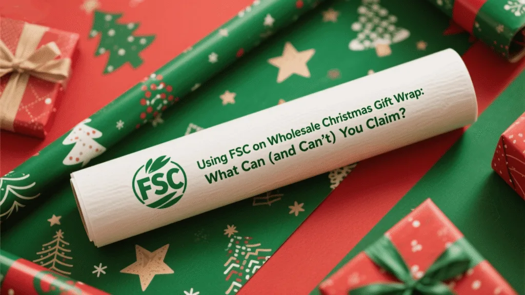 using fsc on wholesale christmas gift wrap