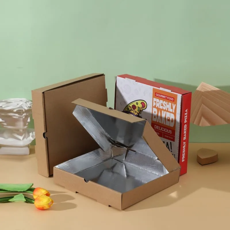 Aluminum foil-lined pizza boxes for better heat retention
