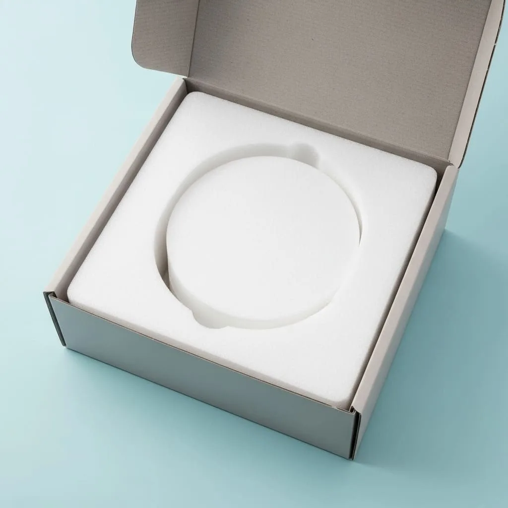 EPE foam tray cosmetic insert with lightweight white construction for moisture-resistant protection