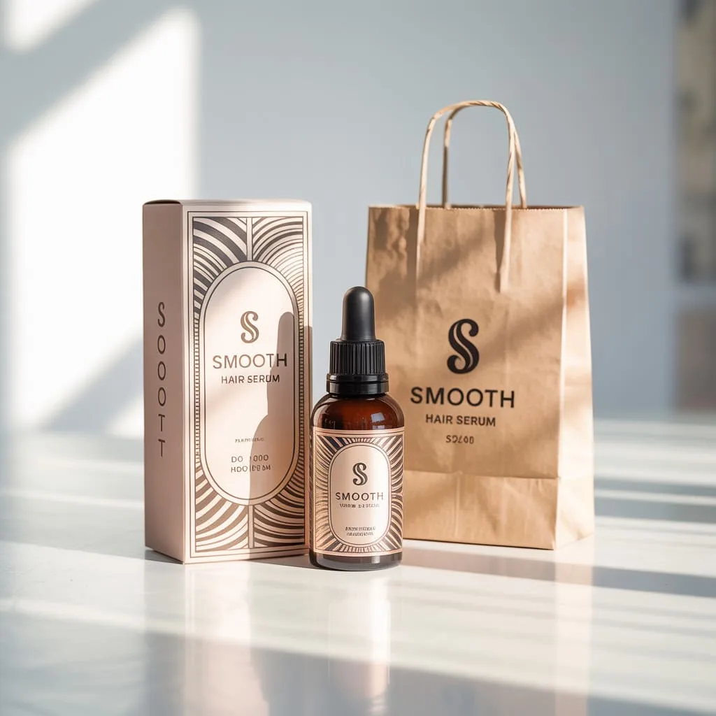 Premium hair serum packaging box with protective foam inserts for professional hair treatment products
