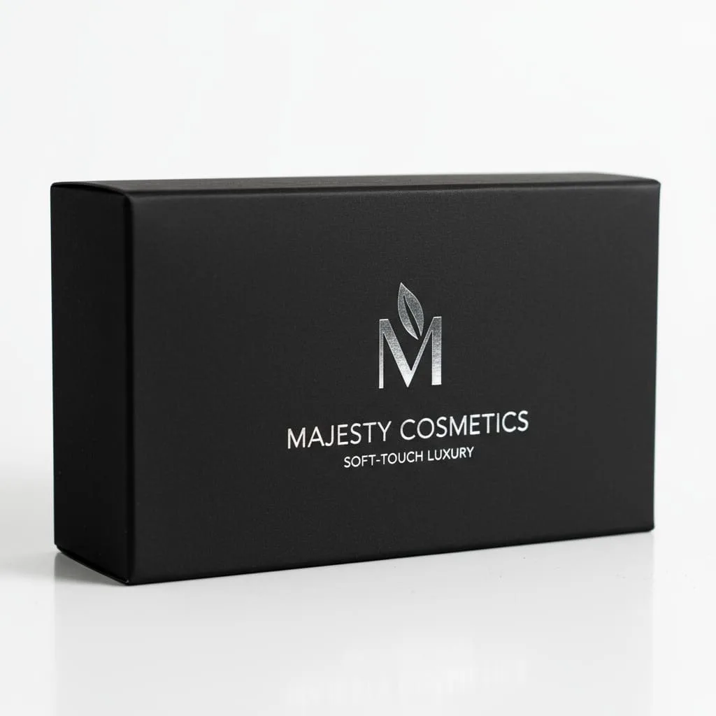 Soft-touch velvet coating creating luxurious tactile rubber-like surface on premium packaging