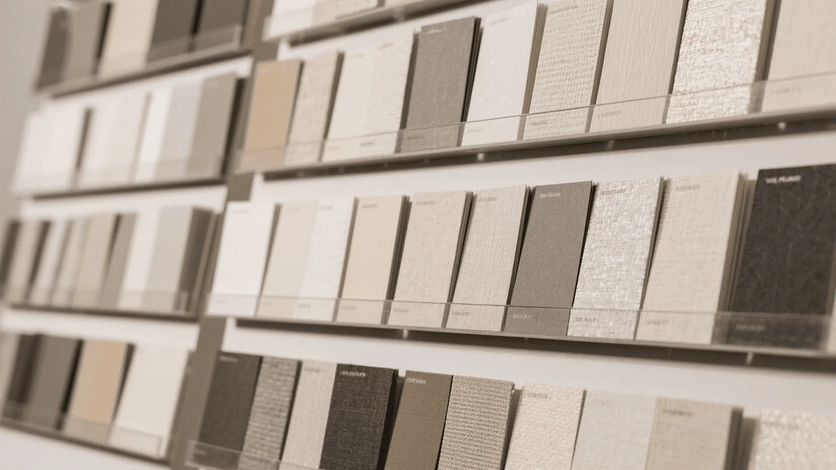 A display of various high-quality paper swatches with different textures and finishes, like linen, soft-touch, and matte.
