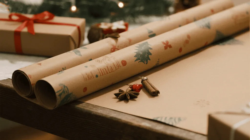 what are the cost implications of switching to 100 recycled kraft christmas wrapping paper at scale
