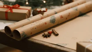 what are the cost implications of switching to 100 recycled kraft christmas wrapping paper at scale