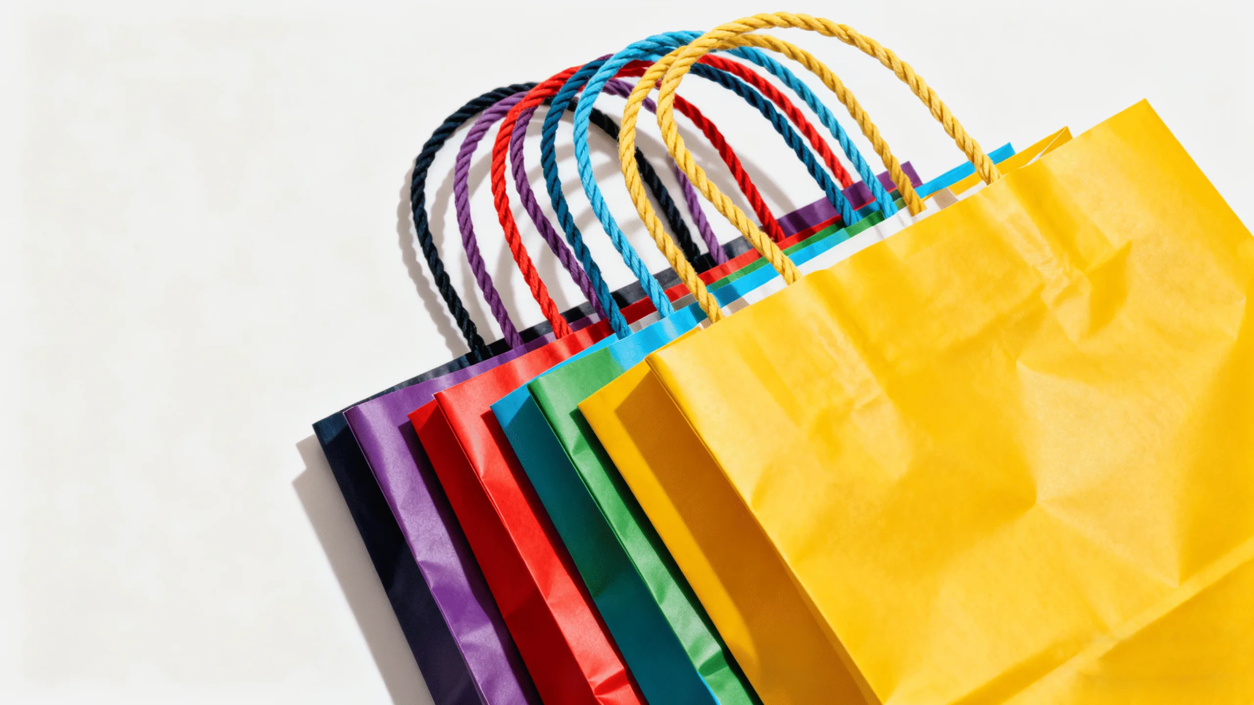 Close-up of different paper stock samples fanned out, showing various textures and whiteness levels.