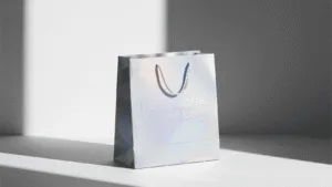 what are the key design & brand strategy considerations when introducing holographic paper bags