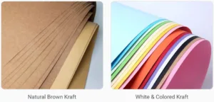 brown kraft vs white kraft vs colored kraft paper