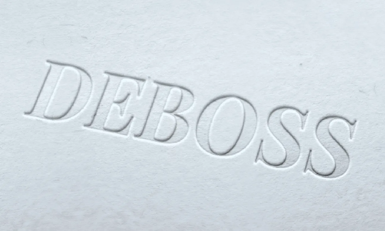 Deboss finish on paper box