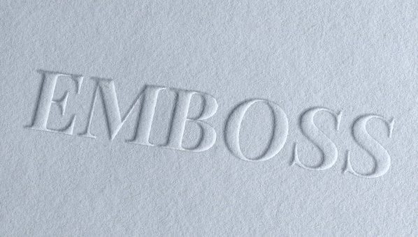 Emboss finish on paper box