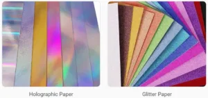 holographic vs metallic vs glitter paper