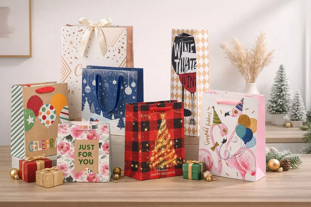Gift paper bags for seasonal occasions