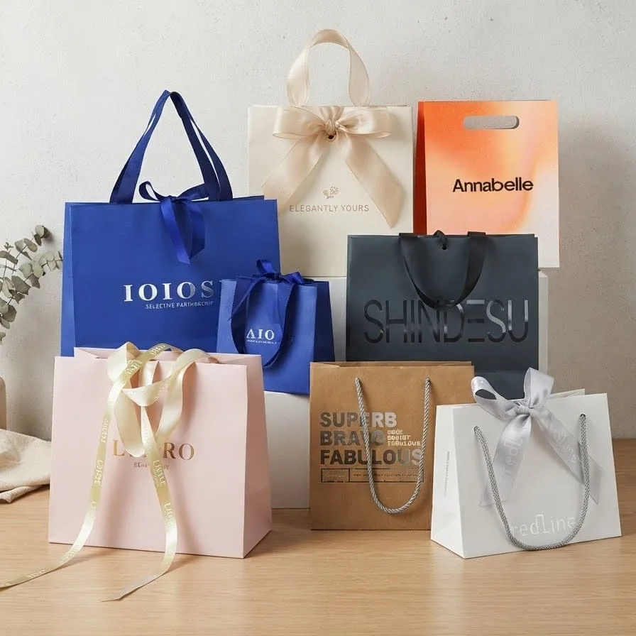 Luxury paper shopping bags with custom branding