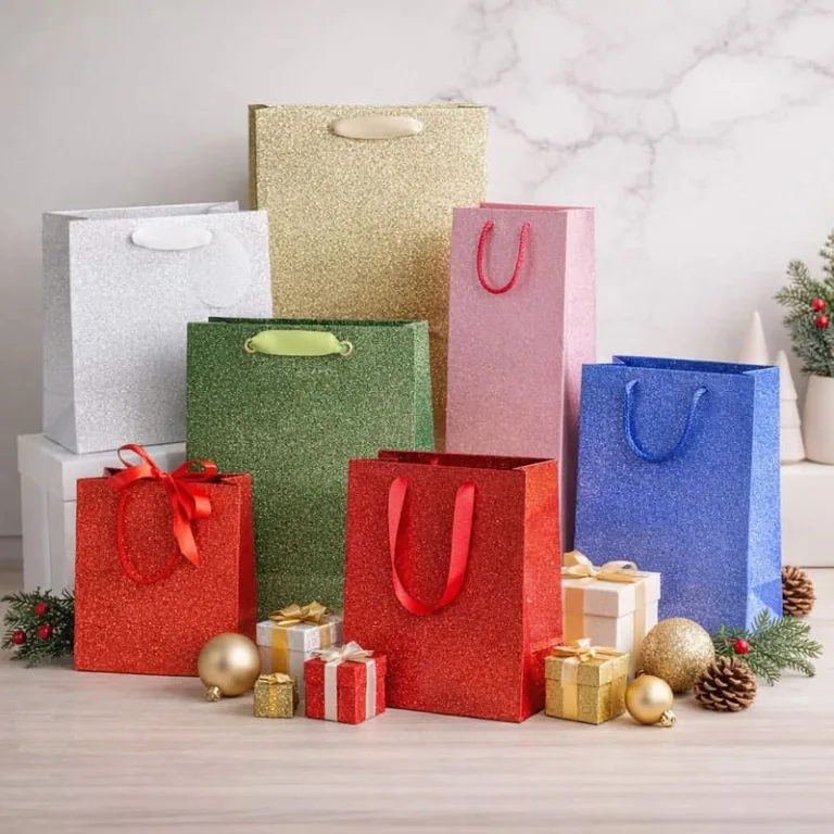 glitter paper gift bags