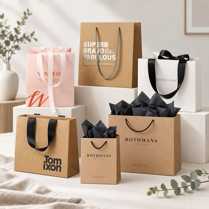 luxury kraft paper shopping bags