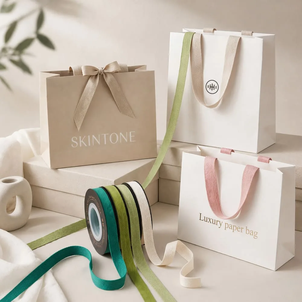 paper bags with flat cotton handle