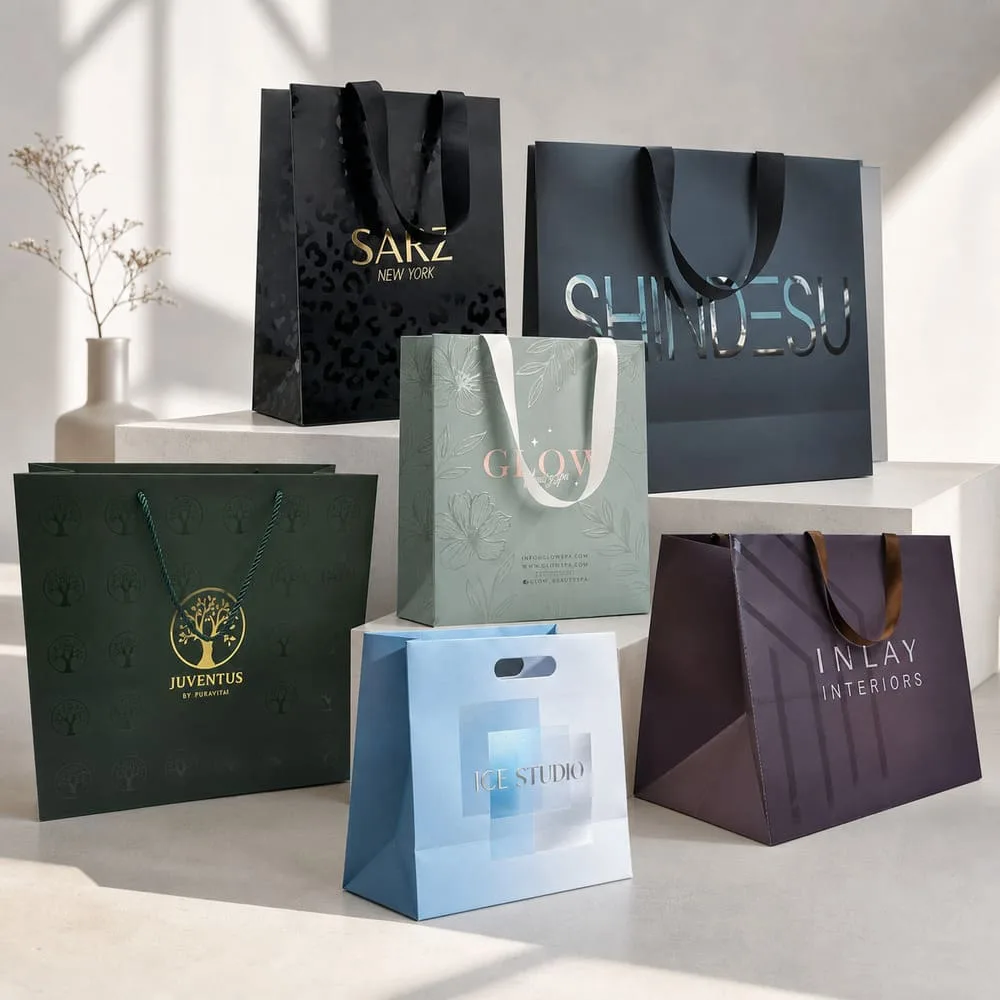 spot uv paper shopping bags