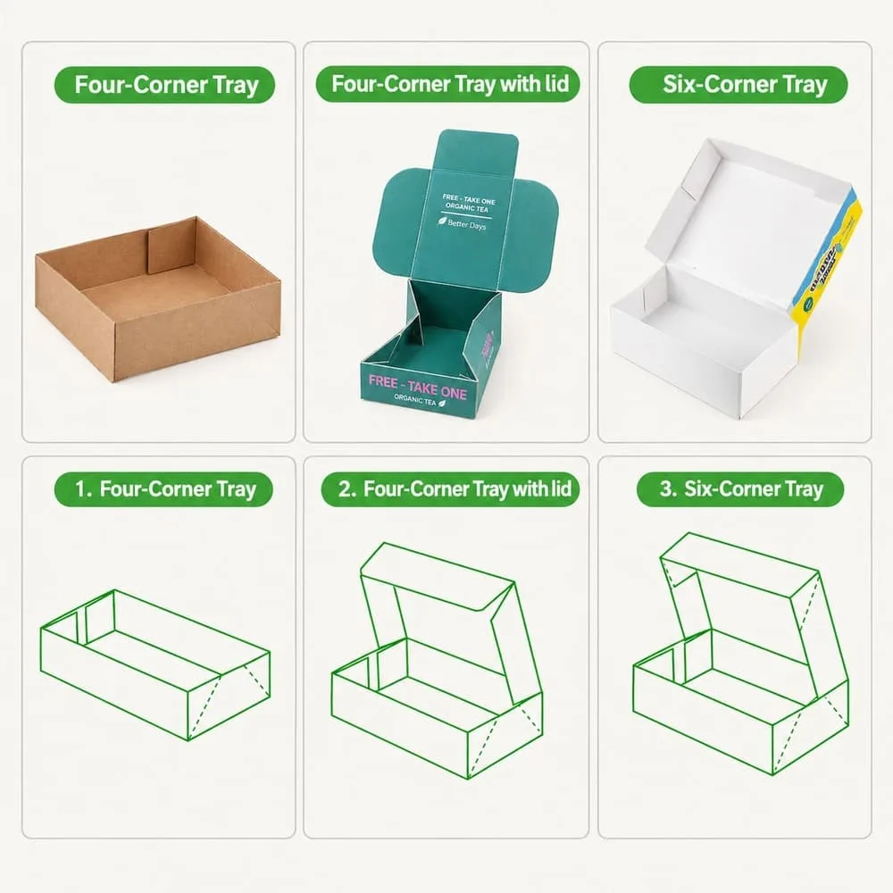 corner tray folding cartons