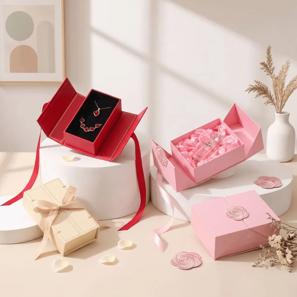 ribbon tie double door box for gift & holiday sets