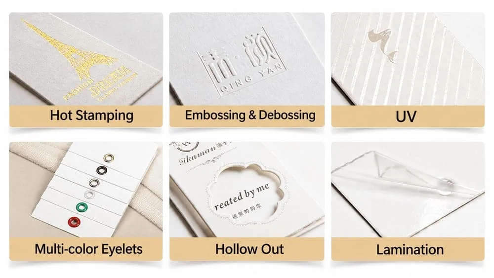 A Visual Guide to Luxury Hang Tag Finishing Techniques
